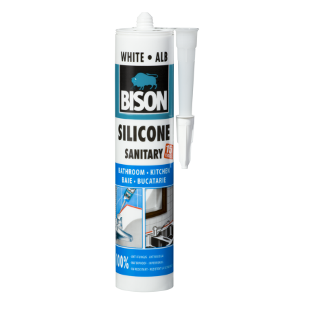 Bison sanitārais silikons balts