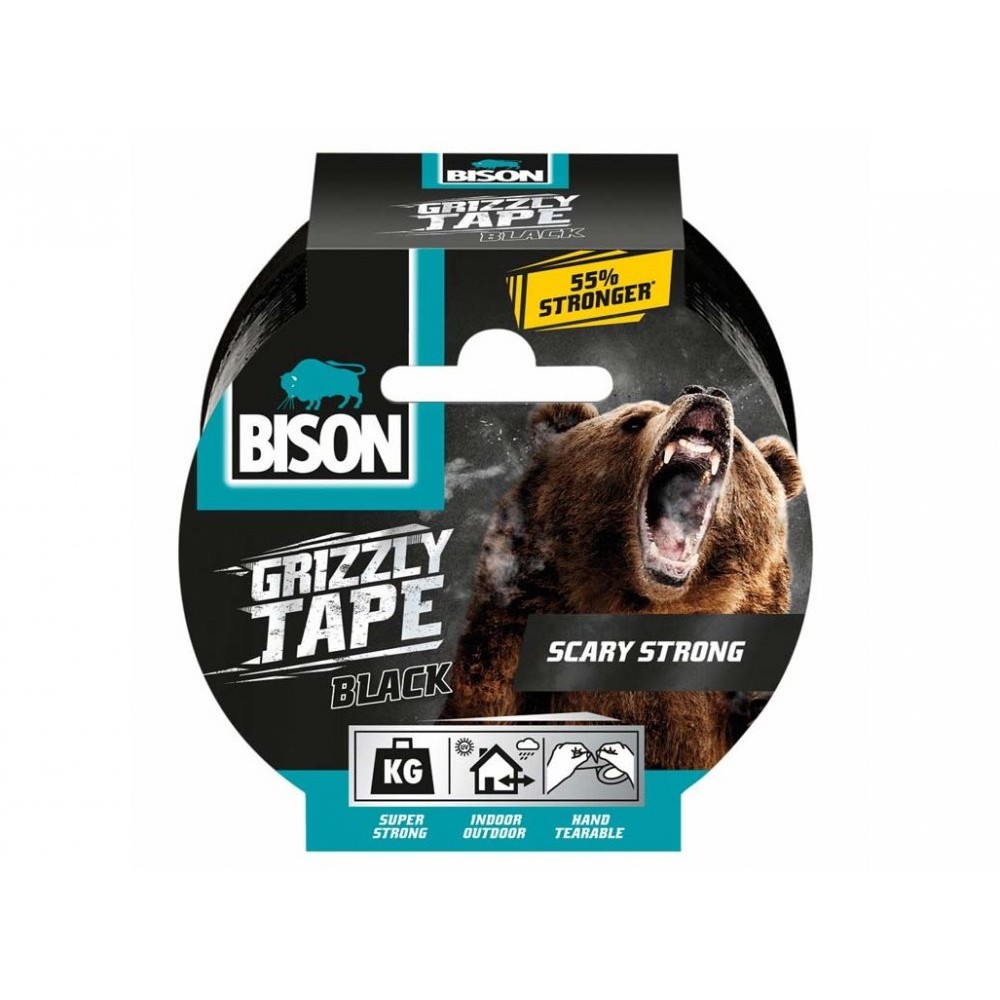 Bison Grizzly līmlente melna 10m Bison Grizzly līmlente melna 10m
