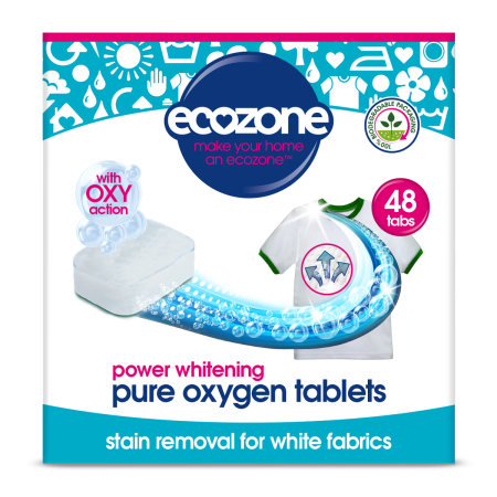 ECOZONE  veļas balinošās tabletes  Pure Oxygen 48 gab.