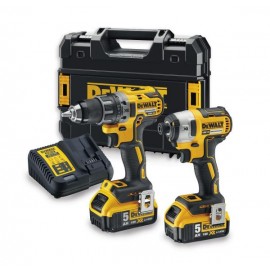 DeWALT 18V XR Li-Ion Akumulatoru triecienurbjmašīna un triecienskrūvgriezis (DCD791+DCF887)