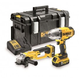 DeWALT 18V XR Akumulatoru impulsa skrūvgriezis un leņķa slīpmašīna (DCF899 + DCF412)