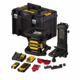 DeWALT 18V XR Li-ion pašlīmeņojošs rotējošais lāzera līmeņrādis - sarkans