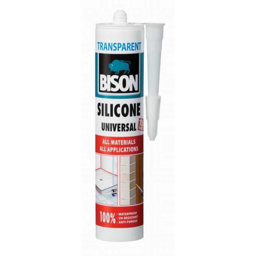 Bison silikons universāls caurspīdīgs 280 ml Bison silikons universāls caurspīdīgs 280 ml